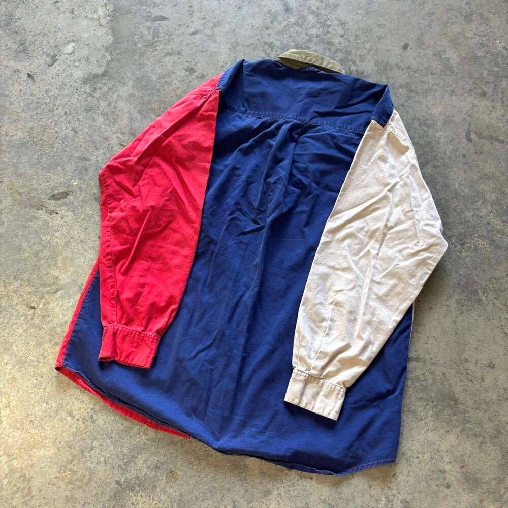 90s Western Style Color Block Button Up Shirt - image 4